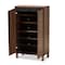 Baxton Studio Talon ModernTwo-Tone Walnut Brown and Dark Grey Finished Wood 2-Door Shoe Storage Cabinet 195-11724-ZORO - alternate 3